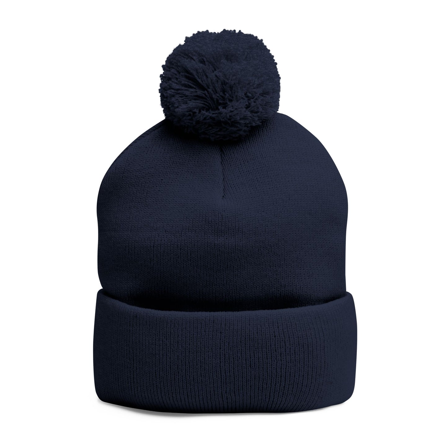 Knit Pom-Pom Beanie-Navy