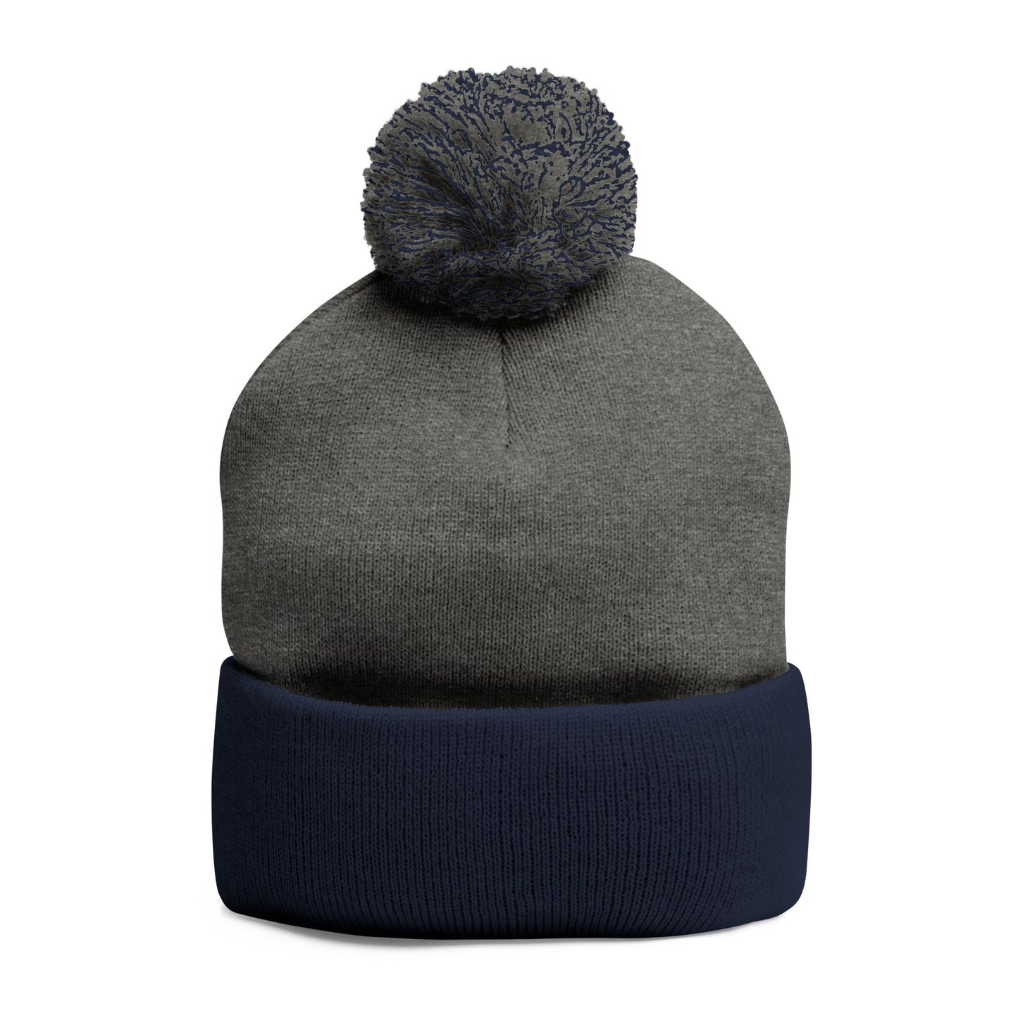 Knit Pom-Pom Beanie-Grey