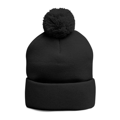 Knit Pom-Pom Beanie-Grey