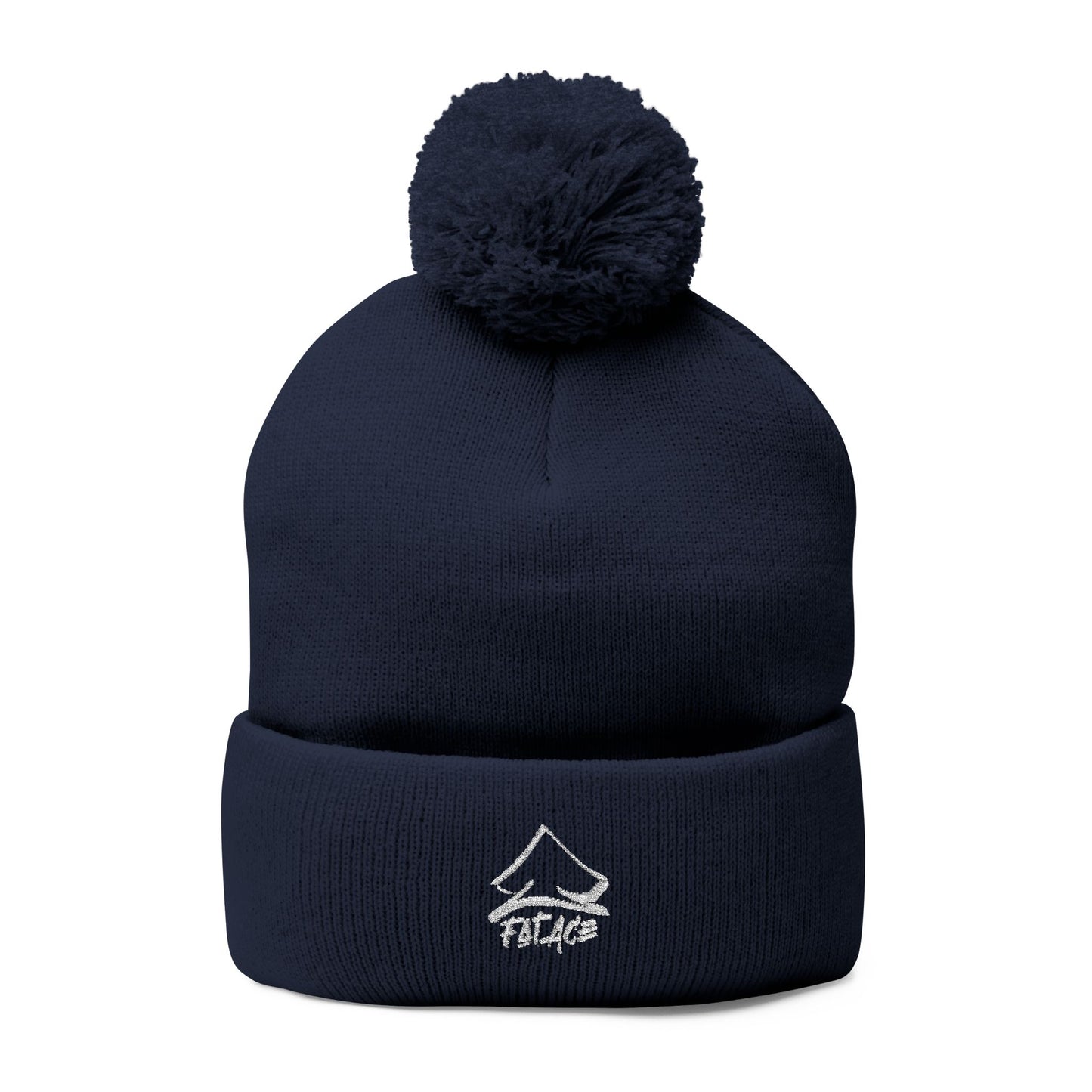 Knit Pom-Pom Beanie-Navy